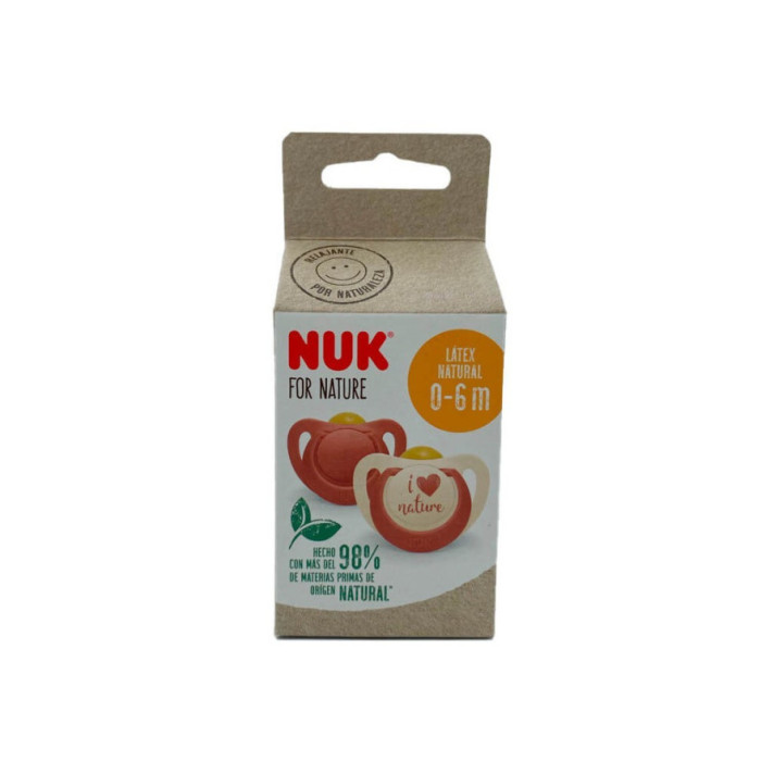 NUK FOR NATURAL CHUPETE LÁTEX VERDE 6-18M 2 UNIDADES