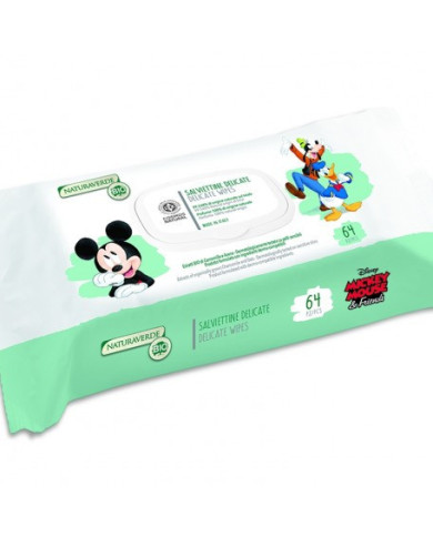 MICKEY MOUSE TOALHITAS DELICADAS NATURAVERDE 64UNID