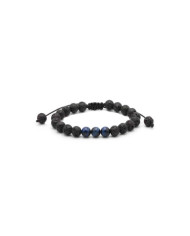 PULSERA AJUSTABLE DE OJO DE TIGRE Y VOLCÁNICA AZUL 1 UNIDAD