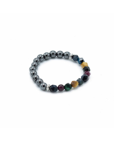 PULSEIRA PEDRA PRECIOSAS TALHADAS - ARCO-ÍRIS MAGNÉTICO 1UNID