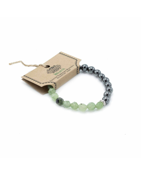 PULSEIRA PEDRA PRECIOSAS TALHADAS - JADE MAGNÉTICO 1UNID