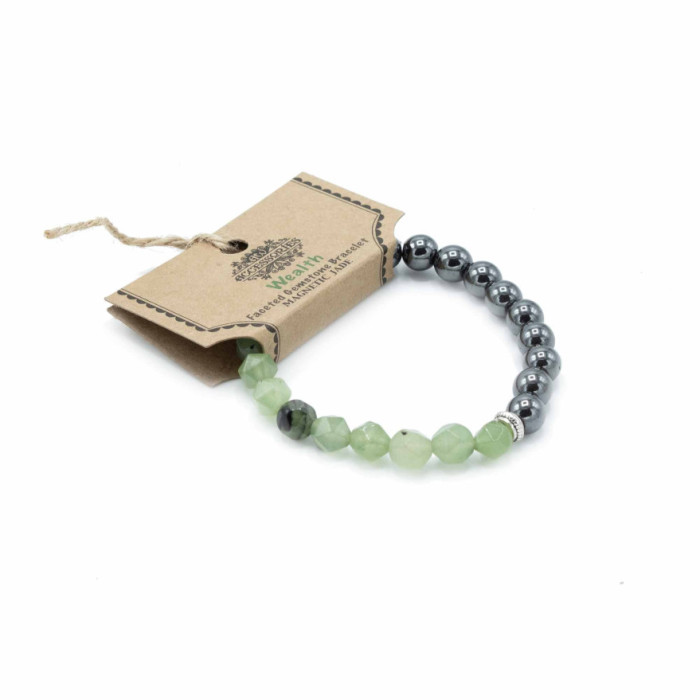 PULSEIRA PEDRA PRECIOSAS TALHADAS - JADE MAGNÉTICO 1UNID