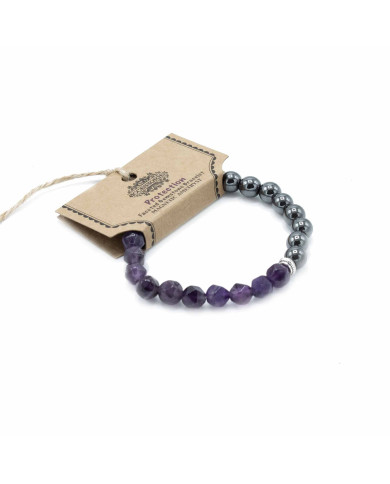 PULSEIRA PEDRA PRECIOSAS TALHADAS - AMETISTA -  MAGNÉTICO 1UNID