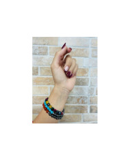 PULSEIRA PEDRA PRECIOSAS TALHADAS - OLHO TIGRE -  MAGNÉTICO 1UNID