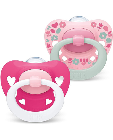 NUK CHUPETA SIGNATURE SILICONE ROSA 6-18M 2 UNID