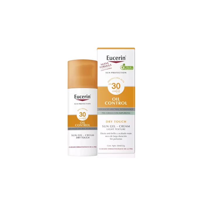 EUCERIN SUN GEL-CREMA FACIAL OIL CONTROL TOQUE SECO FPS30 50ML