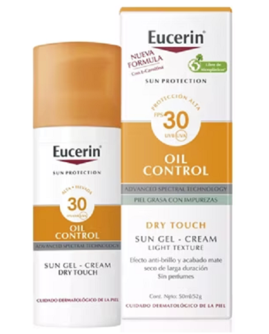 EUCERIN SUN FACIAL GEL-CREME OIL CONTROL DRY TOUCH FPS30 50ml