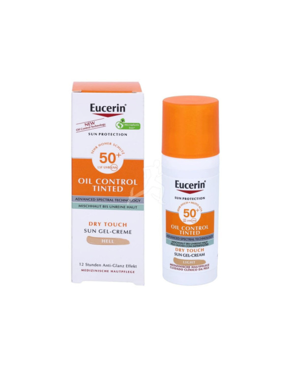 EUCERIN SUN FACIAL GEL-CREME OIL CONTROL DRY TOUCH COR CLARO FPS 50+ 50ml