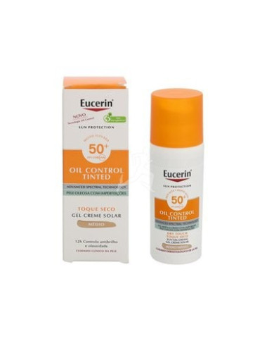 EUCERIN SUN FACIAL GEL-CREME OIL CONTROL DRY TOUCH COR MEDIO FPS 50+ 50ml